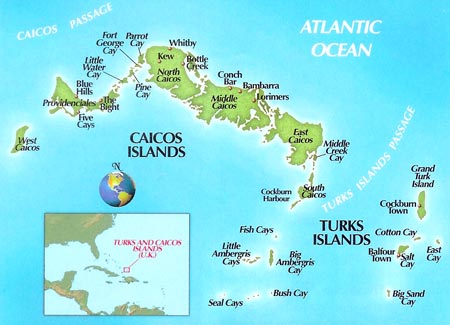 Turks and Caicos Fishing Map