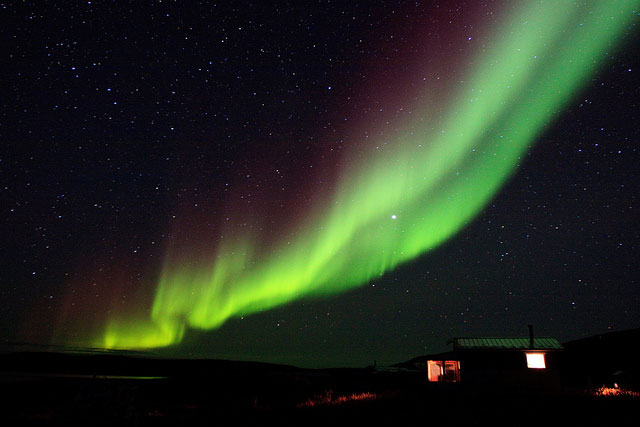 Frank Wood, Northern Lights Over the Cabins