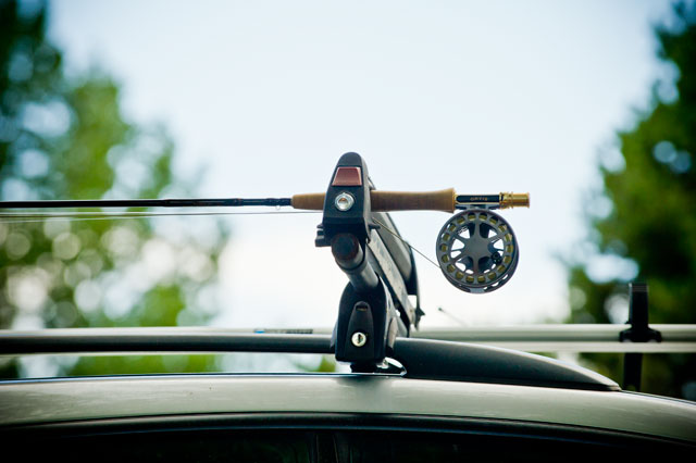 Quick Tip: Use Your Ski Rack as a Rod Holder