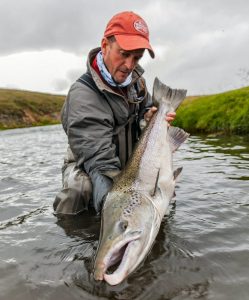 Jeff Currier, Bauer Pro Advisor, with an Atlantic salmon, Iceland.