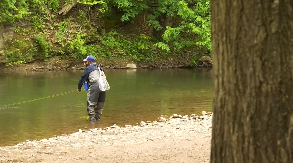 angler fishing alone