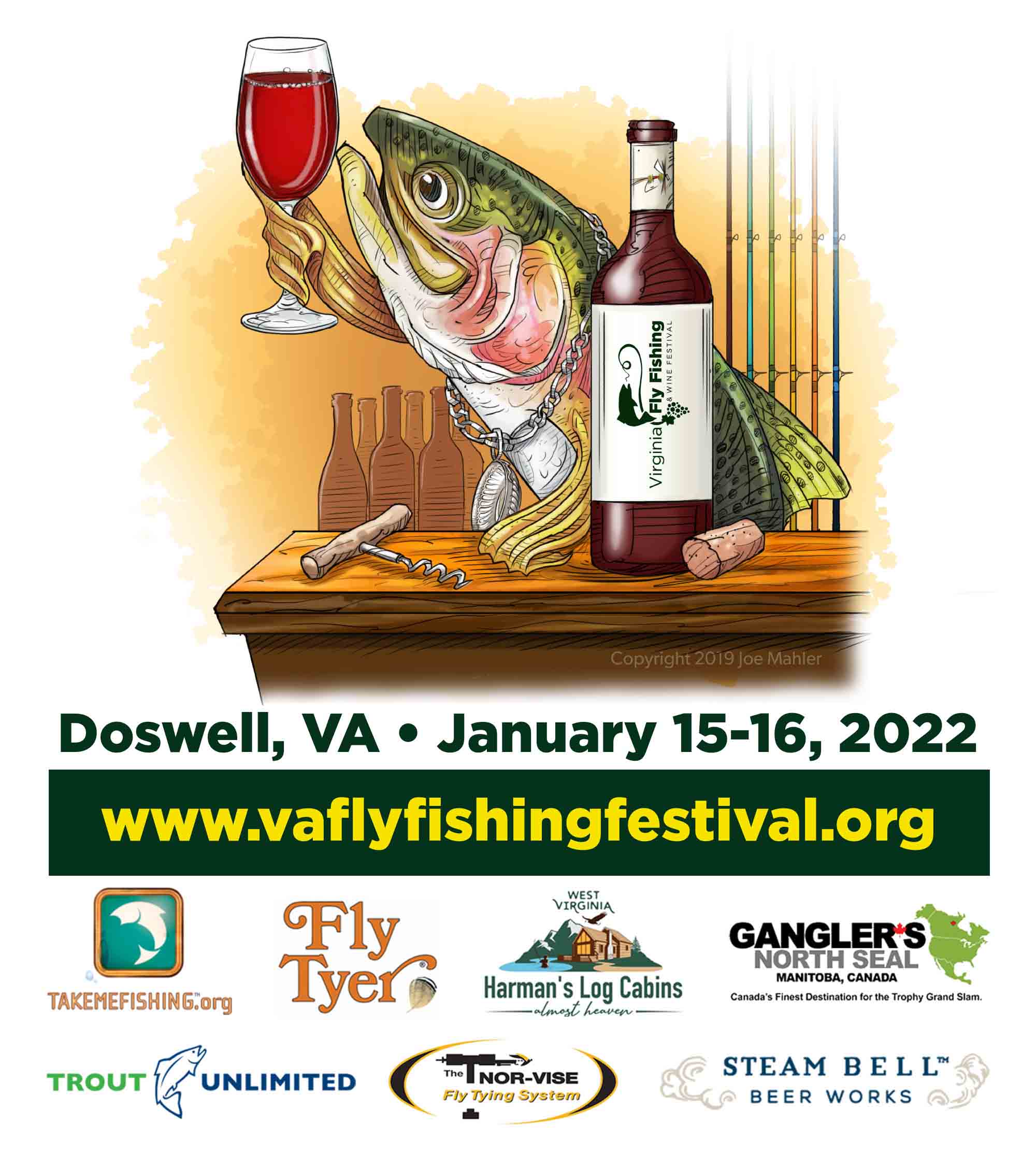 2022 Virginia Fly Fishing and Wine Festival Fishing Fly Tackle