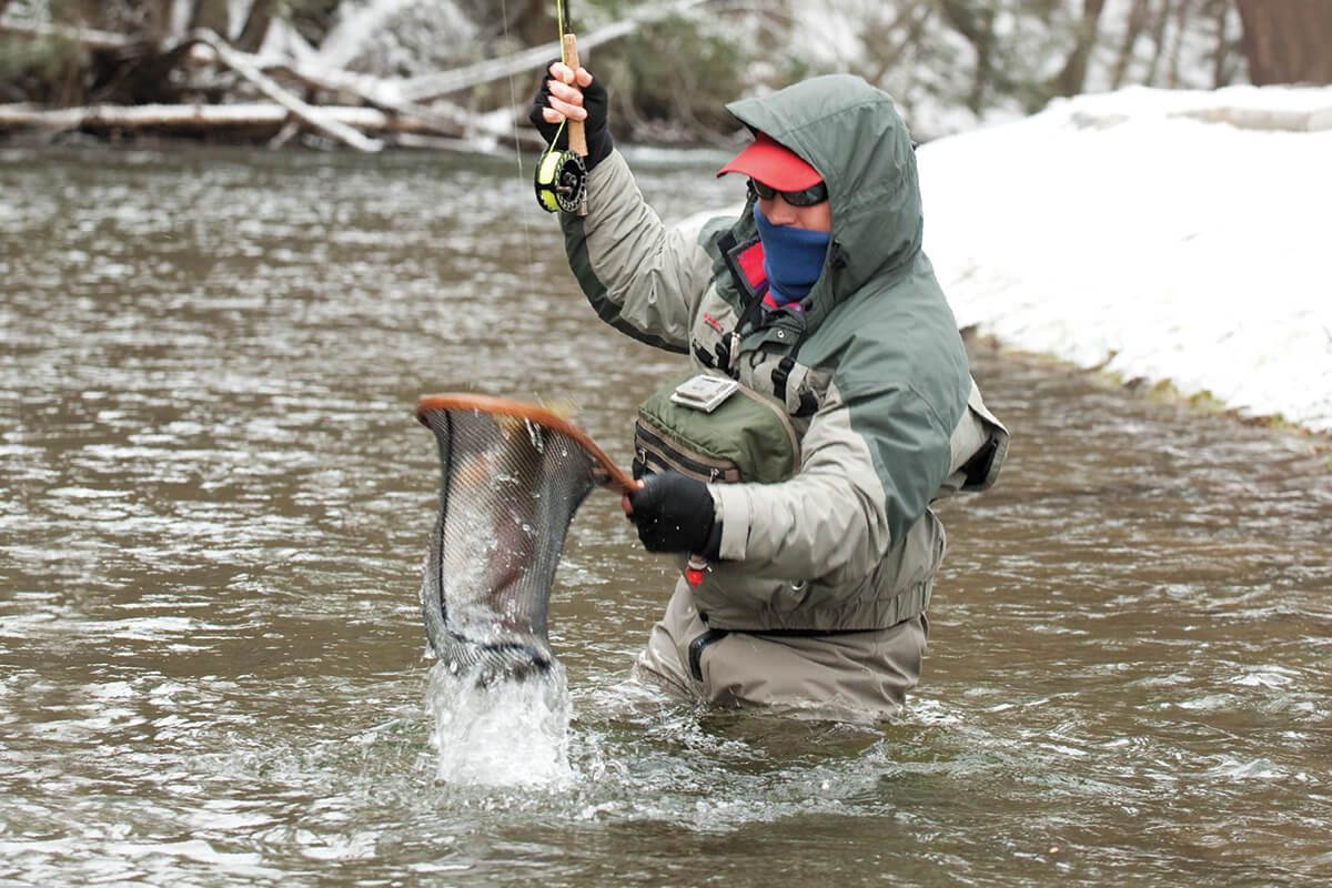 fly fishing in winter