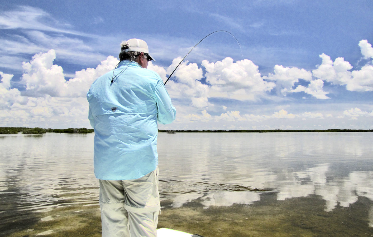 Fishing Cork Float on Calm Blue Water Perspective Peaceful Surface