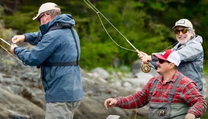 Fishing Two Anglers from a Raft: Avoid Chaos